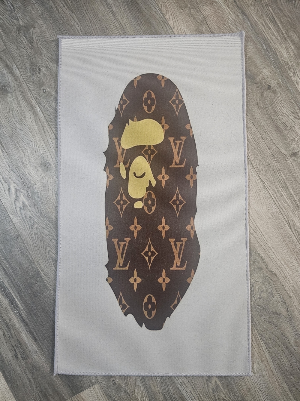 LV BAPE Inspired Brown & Yellow Decorative Canvas Mat